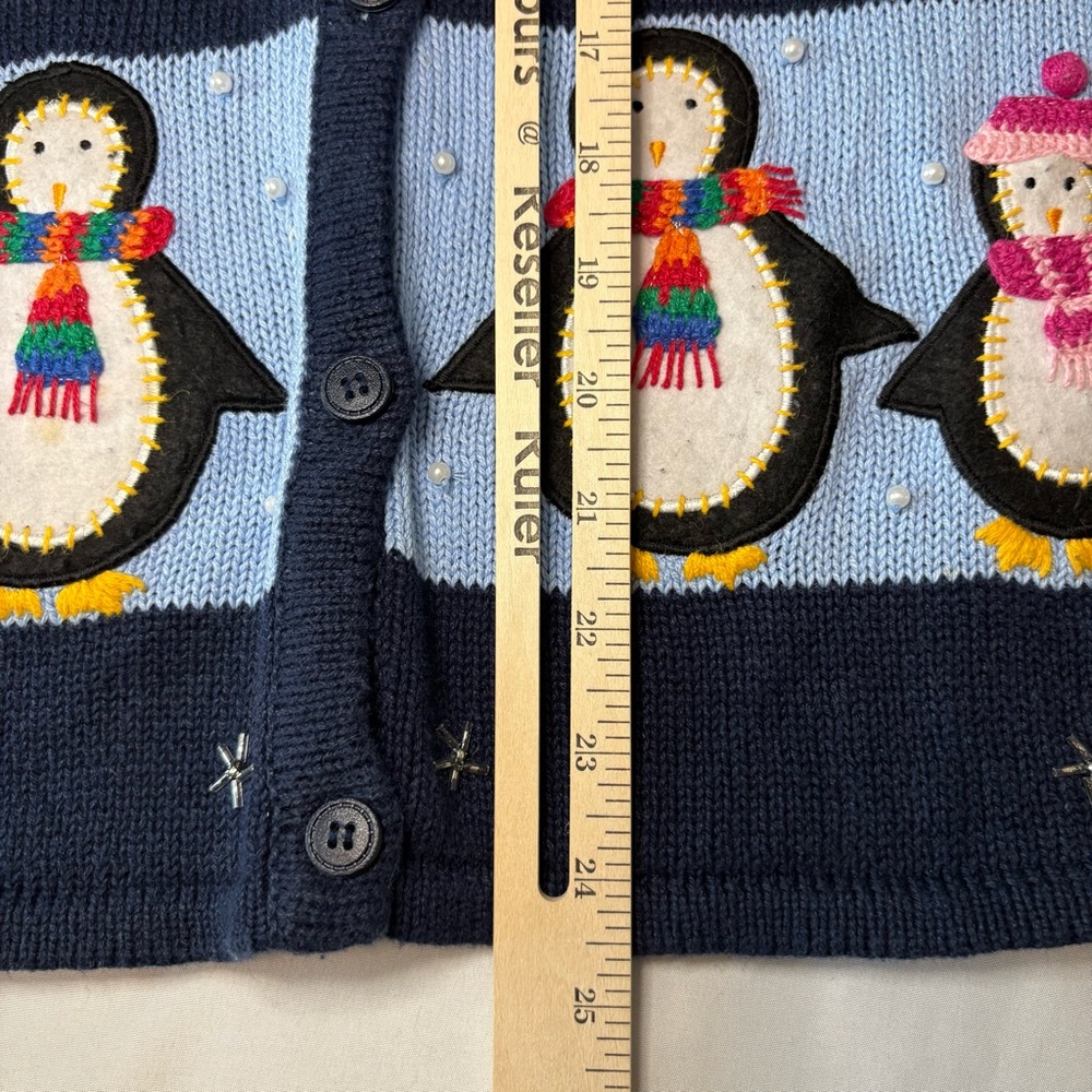 Vintage Navy Blue Penguin Embroidered Sweater Vest Size Large - Picture 5 of 11